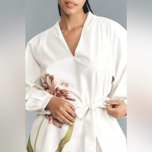 By Anthropologie Belted V-Neck Midi Dress - Picture 2 of 7